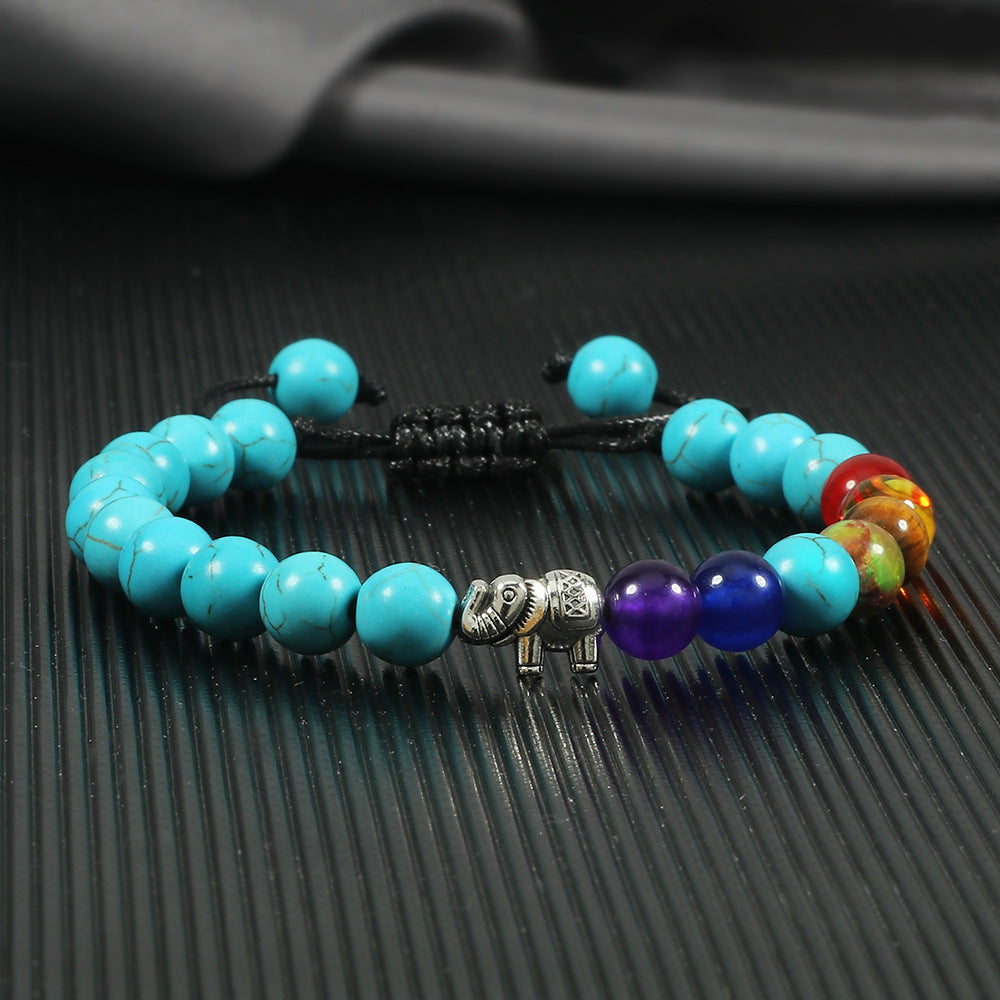 Pulsera ajustable trenzada de aleación de elefante al por mayor